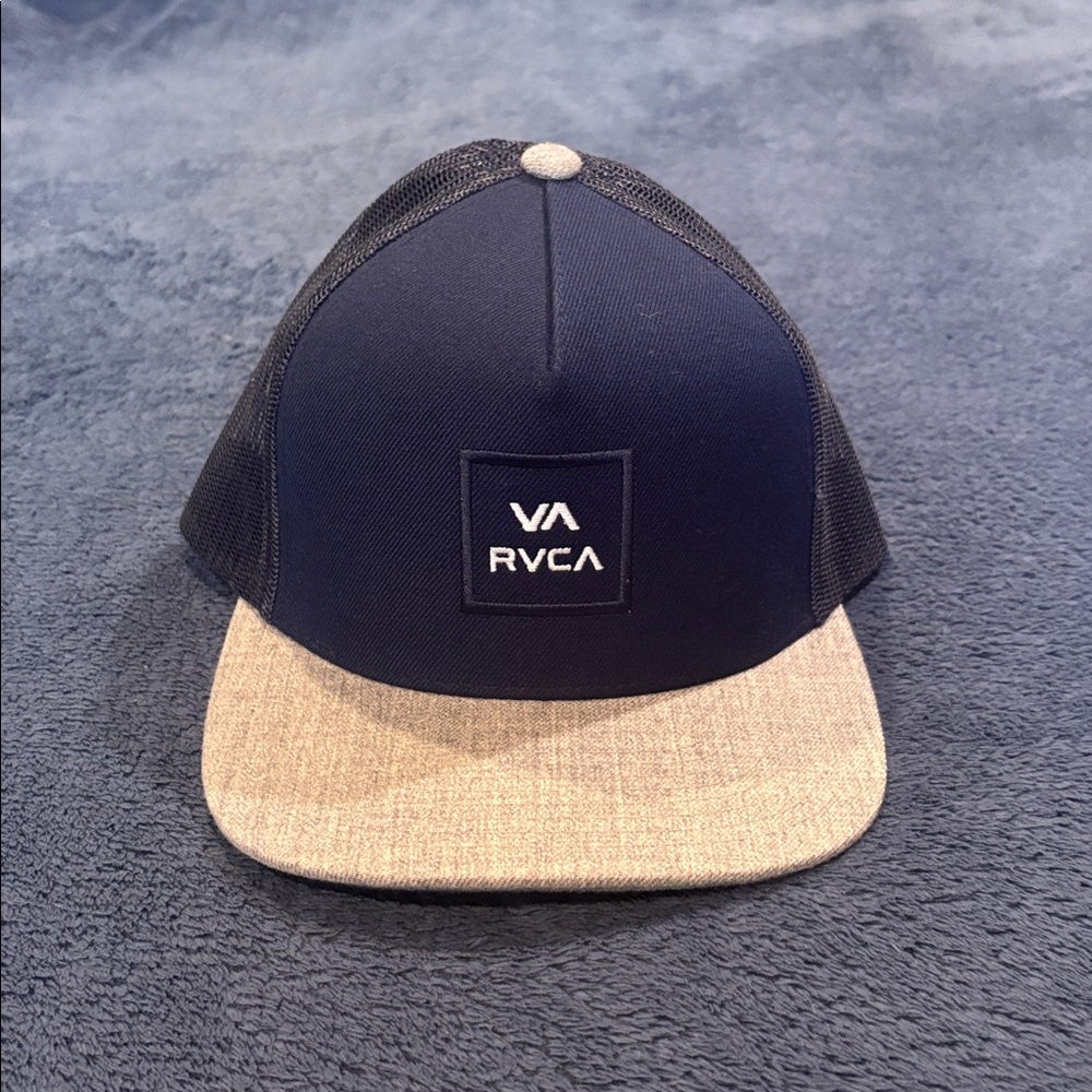 RVCA Dark Blue and Beige Hat
